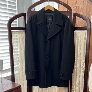 Men's Black Wool Coat